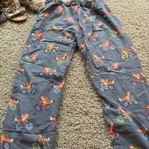Fox riding a bike fuzzy pjs